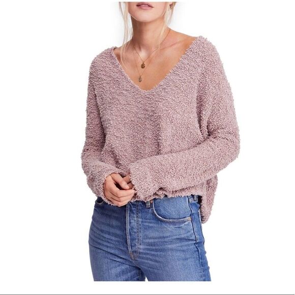 Free People Popcorn Knit Sweater In Lavender size XS - Picture 1 of 7
